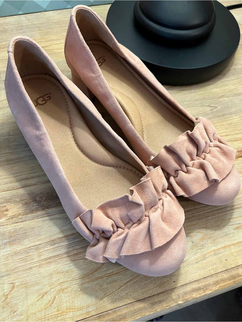 UGG Women's Fifi ruffle block heel:New